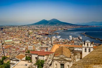 Naples in Italy and the Vesuvius